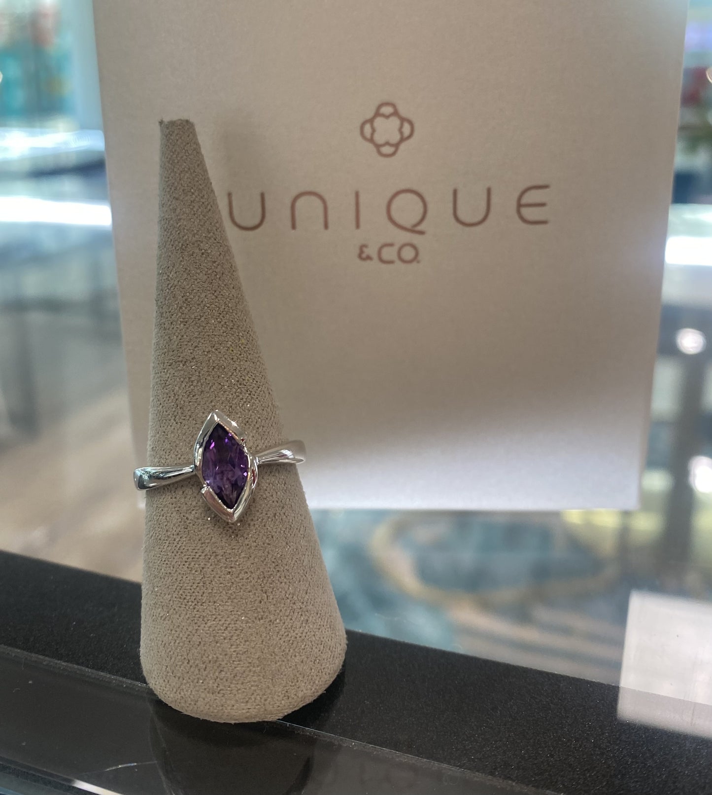 Unique Amethyst silver ring