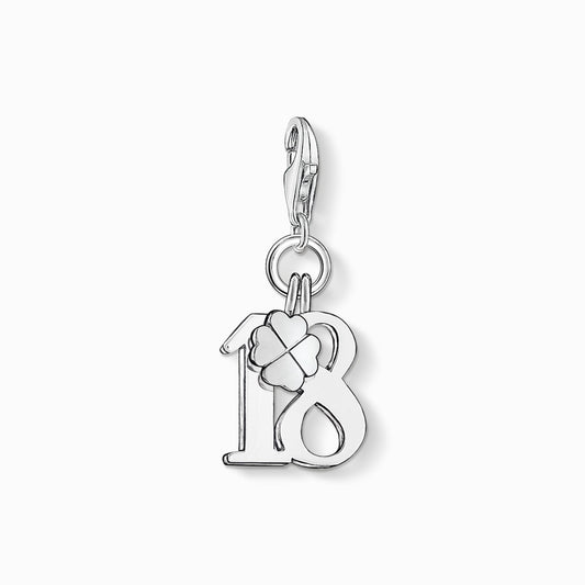 Charm pendant lucky number 18