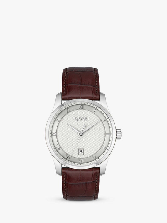 BOSS Principle Brown Leather Strap Watch