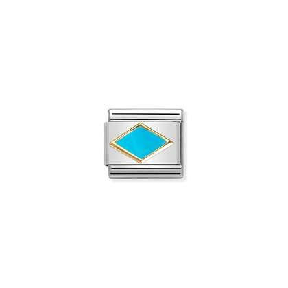 Composable Classic SYMBOLS steel, enamel and bonded yellow gold (53_TURQUOISE rhombus)