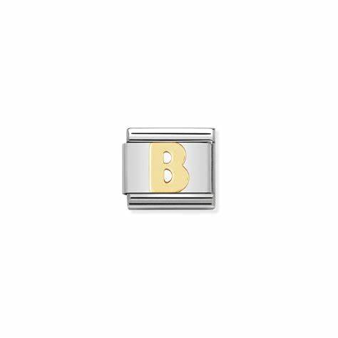 COMPOSABLE Classic LETTERS in stainless steel with bonded yellow gold (02_B)