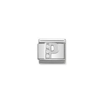 Composable Classic ALPHABETH stainless steel, Cub, zirc and 925 silver (16_P)