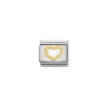 COMPOSABLE Classic LOVE in stainless steel with bonded yellow gold (19_Heart with dots)