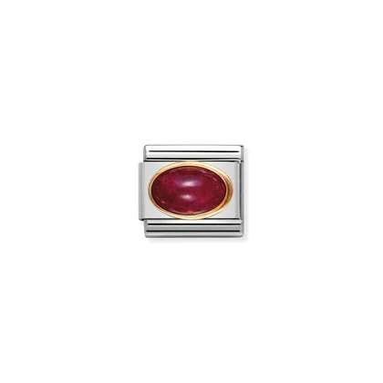 COMPOSABLE Classic OVAL STONES in stainless steel with bonded yellow gold (10_RUBY)