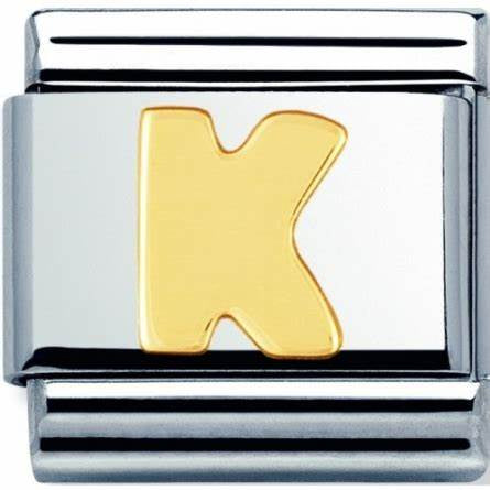 COMPOSABLE Classic LETTERS in stainless steel with bonded yellow gold (11_K)