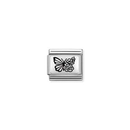 Composable Classic PLATES (IC) steel and 925 silver (22_Butterfly FLOWERS)