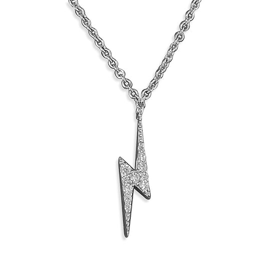 Dainty Lightening Bolt NEcklace With Stones