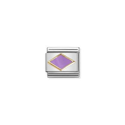 Composable Classic SYMBOLS steel, enamel and bonded yellow gold (50_LILAC rhombus)