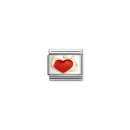 COMPOSABLE Classic LOVE in stainless steel with enamel and 18k gold Devil Heart