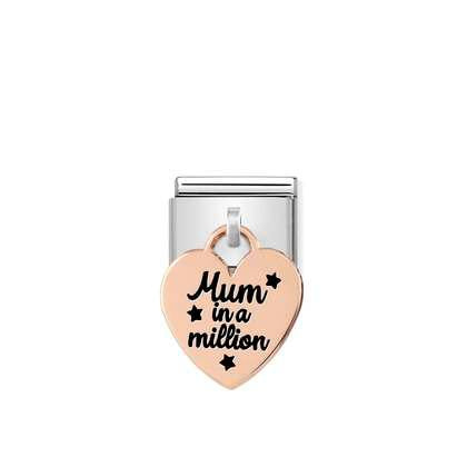 Composable Classic ENGRAVED CHARMS (IC) steel and 9k rose gold (02_Mum in a million)