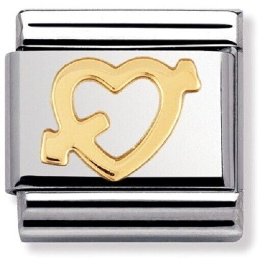 Nomination CLASSIC Gold Love Heart With Arrow Charm