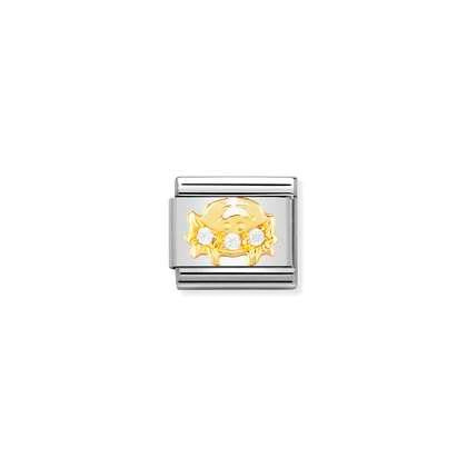 COMPOSABLE Classic ZODIAC in stainless steel with bonded yellow gold and Cubic Zirconia (04_Cancer)