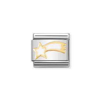 COMPOSABLE Classic CHRISTMAS in stainless steel with enamel and bonded yellow gold (02_White shooting Star)