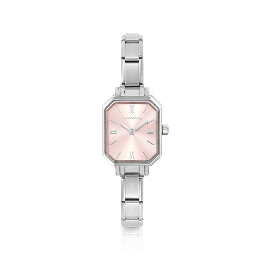 PARIS watch with steel strap RECTANGULAR (014_Pink)