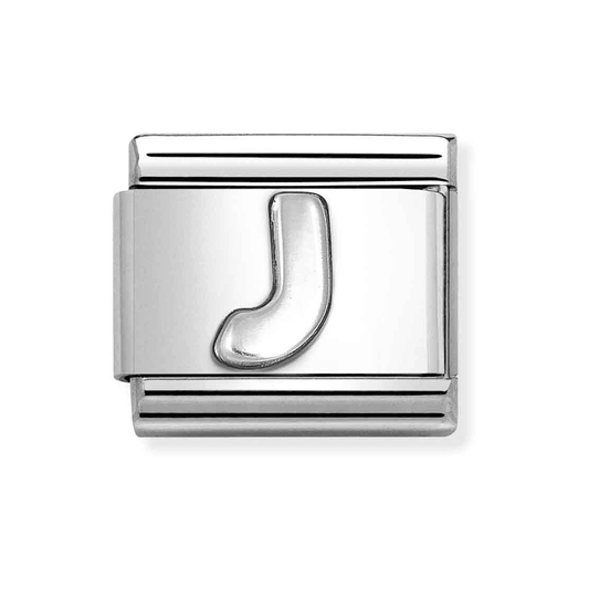 Composable Classic oxidized LETTERS in steel and 925 silver J