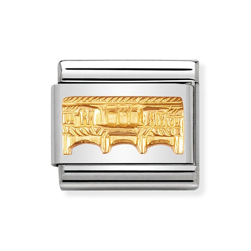 COMPOSABLE Classic RELIEF MONUMETS in stainless steel with bonded yellow gold (24_Ponte Vecchio)