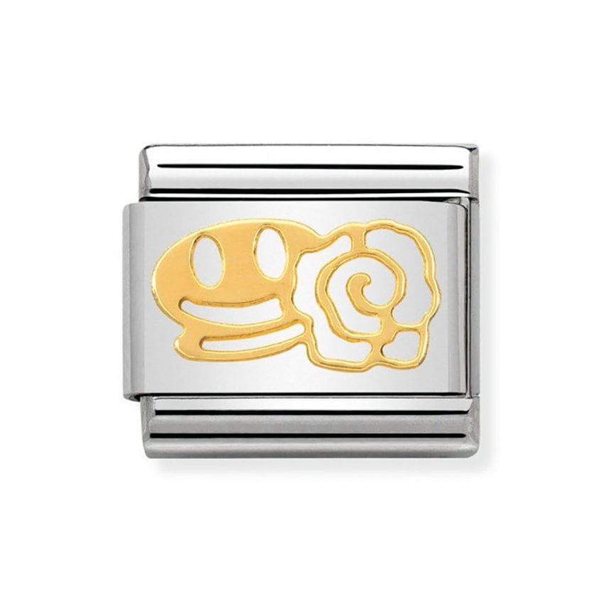 Composable Classic SYMBOLS stainless steel and bonded yellow gold (04_Smile with rose)