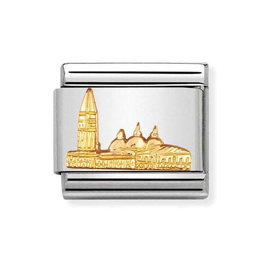 COMPOSABLE Classic RELIEF MONUMETS in stainless steel with bonded yellow gold (39_St, Mark s)