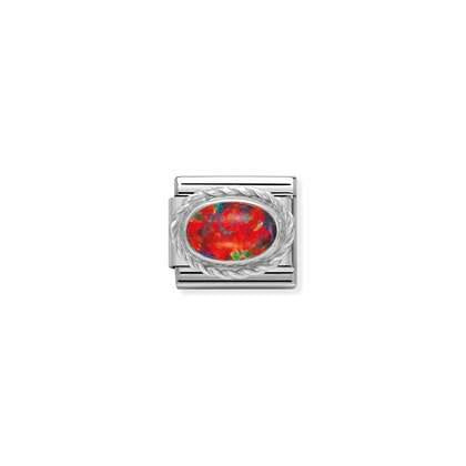 Comp, Classic hard stones stainless steel, rich silver 925 setting (08_RED OPAL)