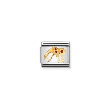 COMPOSABLE Classic AIR ANIMALS  in stainless steel with enamel and bonded yellow gold (26_Giraffe)