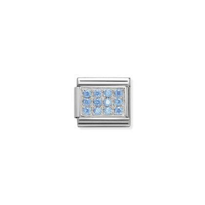 Composable CL PAVE in stainless steel, Cubic zirconia and 925 silver (05_Light Blue CZ)