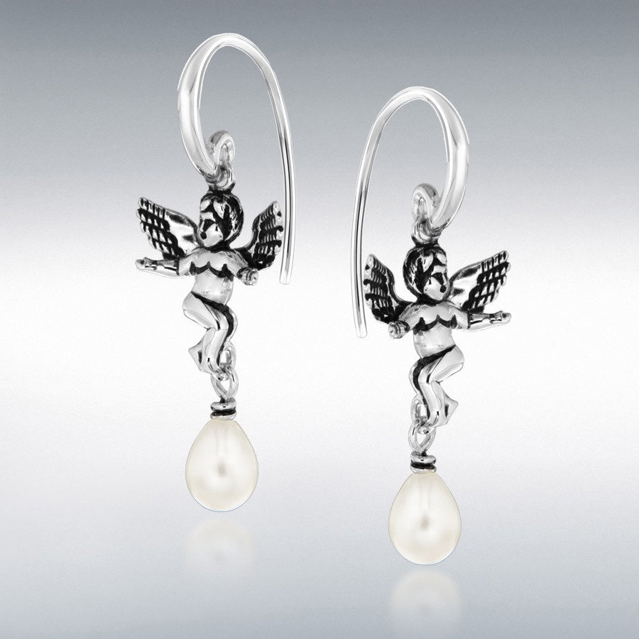 CHERUB AND FRESHWATER PEARL DROP EARRINGS