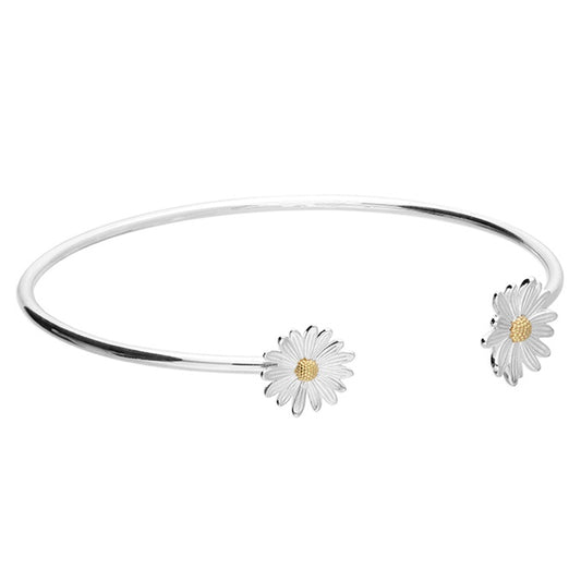 Decorated Small & Large Daisy Open Bangle
