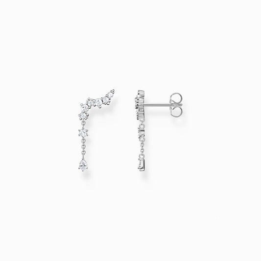 Ear climbers ice crystals silver