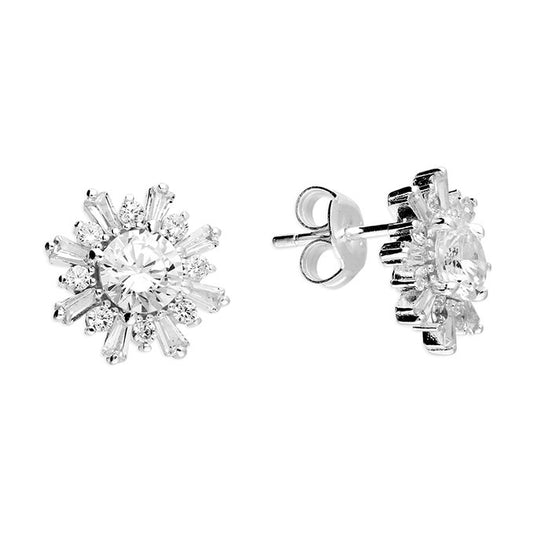 Ice Stud Earrings Silver