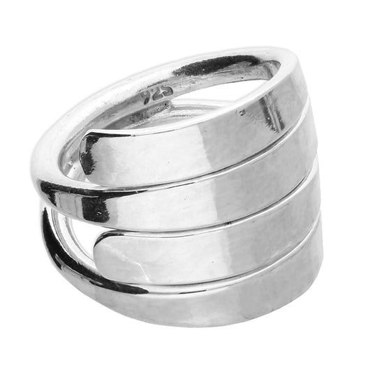 Double Overlap Silver Ring