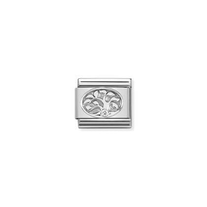 Composable CL  symbols stainless steel , silver 925, and Cubic zirconia (10_Tree of Life)