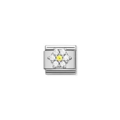 Composable CL SYMBOLS steel, Cz and silver 925 RICH (01_WHITE and YELLOW flower)