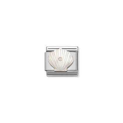 Composable Classic STONE SYMBOLS in steel and 925 silver (11_Shell in WHITE MOTHER OF PEARL)