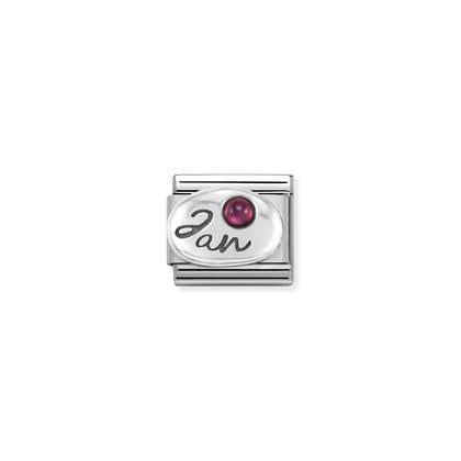Composable Classic SYMBOLS in st,steel, sterling silver and stones (01_January GARNET)