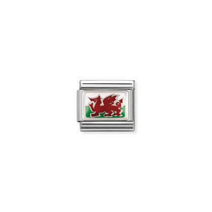 Composable Classic FLAGS in st,steel, enam,sterling silver (02_Wales)