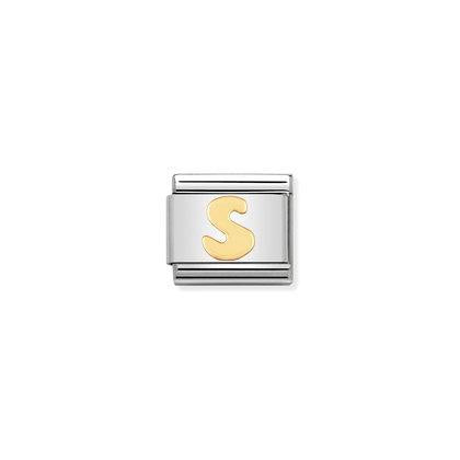 COMPOSABLE Classic LETTERS in stainless steel with bonded yellow gold (19_S)
