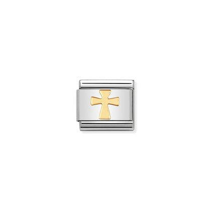 COMPOSABLE Classic RELIGIOUS in stainless steel and bonded yellow gold (01_Cross)