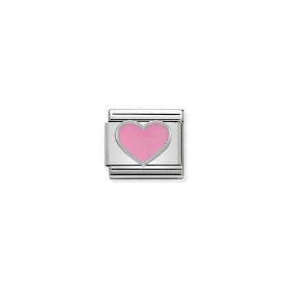 Composable Classic SYMBOLS in stainless steel , enamel and silver 925 (18_Pink Heart)