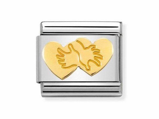 Composable Classic SYMBOLS and steel and bonded yellow gold (60_Hearts Hug)