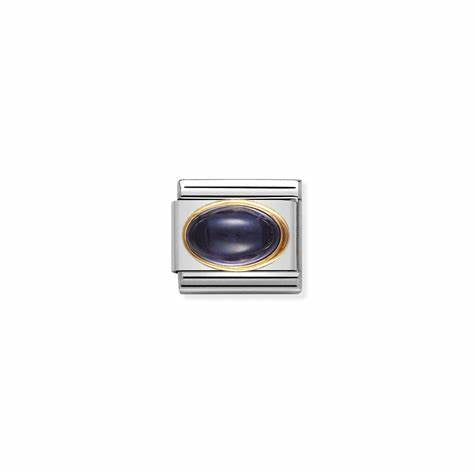 COMPOSABLE Classic OVAL STONES in stainless steel with bonded yellow gold (04_IOLITE)