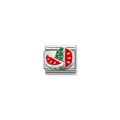 Composable CL SIMBOLS stainless steel, enamel, Cub, Zirc and 925 sterling silver (09_Watermelon)