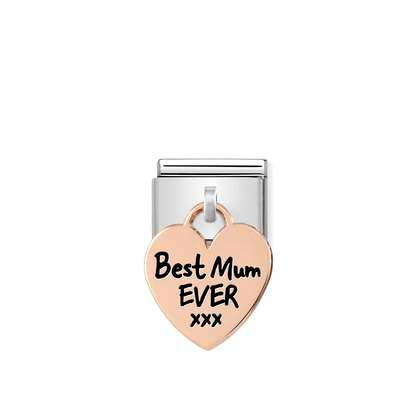Composable Classic ENGRAVED CHARMS (IC) steel and 9k rose gold (01_Best Mum Ever)