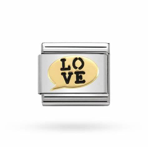 Composable Classic LOVE 2 stainless steel, enamel and bonded yellow gold (18_Comics Love Black)