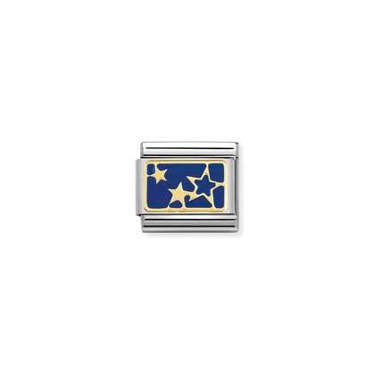 Composable Classic PLATES steel , enamel and bonded yellow gold (44_Stars Blue Plate)