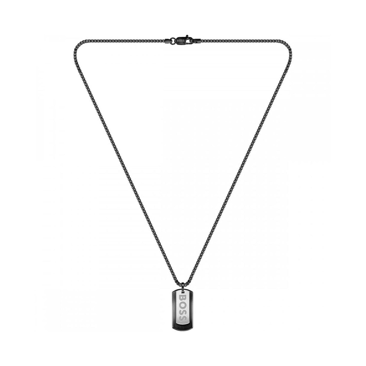 Hugo Boss Devon Black IP Tag Necklace