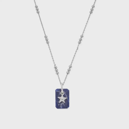 Triple Bobble Chain Sodalite Star Necklace