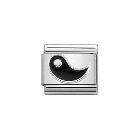 Composable Classic SYMBOLS in stainless steel, enamel and arg, 925 (22_Yin (Yin Yang))