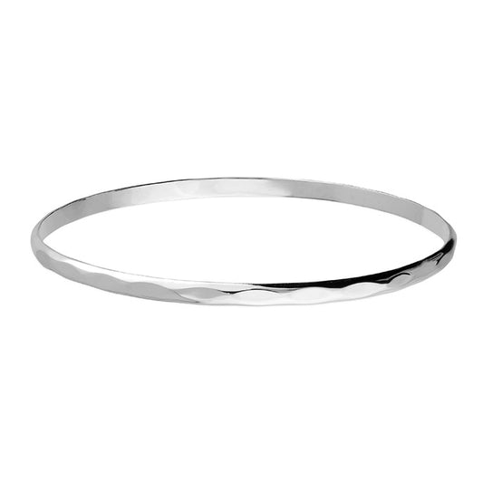 Narrow facetted solid slave bangle