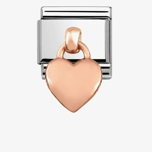 Composable Classic CHARMS in stainless steel with 9k rose gold (01_Heart)