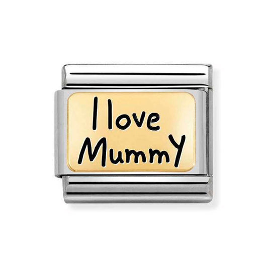 Composable Classic PLATES (IC) in steel and bonded yellow gold (02_I love Mummy)